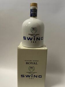 古酒 サントリー ウイスキー SUNTORY ROYAL ローヤル 吉本興業 80周年 SWINGうめだ 竣工記念 陶器ボトル 未開栓 箱付 600ml 43% 956g