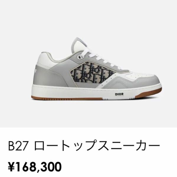 Dior B27 Low Top Sneaker Dior Oblique Jacquard "Grey" 27㌢