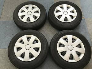 □□2309-119 ダイハツ 純正 13インチ 4J +40 PCD100 4H ヨコハマ エコス ES31 145/80R13 4本 サマータイヤ ミラ タント ムーヴ エッセ等