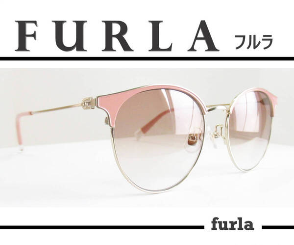 ◆FURLA フルラ ◆婦人サングラス SFU656J-0493(ピンク/シャーリングホワイト ゴールド)◆専用ケース付