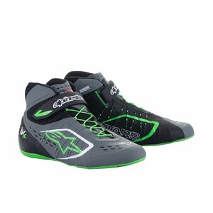 alpinestars( Alpine Stars ) Cart shoes TECH-1 KX V2 SHOES ( size USD: 8.5) 1116 BLACK DARK GRAY GREEN FLUO