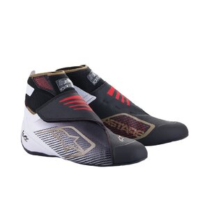 alpinestars( Alpine Stars ) Cart shoes TECH-1 KZ V2 SHOES ( size USD: 8.5) 1059 BLACK WHITE GOLD