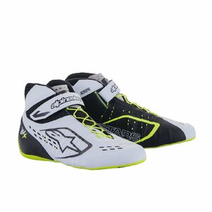 alpinestars( Alpine Stars ) Cart shoes TECH-1 KX V2 SHOES ( size USD: 7.5) 125 BLACK WHITE YELLOW FLUO