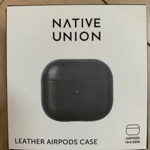 509t1628☆ Native Union Leather Case Airpods Gen 3対応 - イタリア製本革レザーケース 全面保護カバー Qiワイヤレス充電対応 (ブラック)_画像1