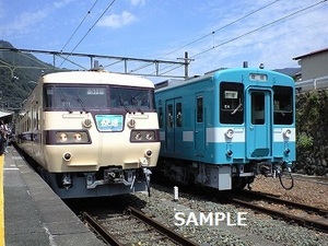 【鉄道写真　1枚】JR東海　117系+119系　復活国鉄色　2009.8.29　中部天竜駅　 KGサイズ 　