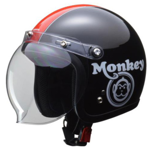 ■Honda Monkey モンキー ヘルメット ブラック×レッド サイズ：L
