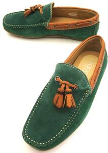  men's slip-on shoes new goods Pagani/ Pagani Italy made driving shoes suede stylish color element pair put on footwear 38/24. green / green /T4073