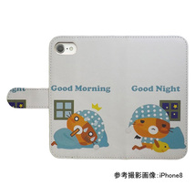 AQUOS【SoftBank】　スマホケース 手帳型 プリントケース デビル猫 ヒヨコ おはよう おやすみ かわいい_画像2