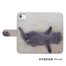 AQUOS【SoftBank】　スマホケース 手帳型 プリントケース ネコ 子猫 お昼寝 ふわふわ もこもこ かわいい_画像2