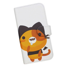 AQUOS【Y!mobile】　スマホケース 手帳型 プリントケース 猫 デビル ヒヨコ チキン キャラクター かわいい_画像1