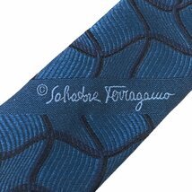 【新品同様】【美品】フェラガモ Salvatore Ferragamo ネクタイ シルク100％ ブルー_画像6