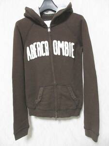 アバクロンビー&フィッチ Abercrombie&Fitch ジップアップ パーカー 茶 ブラウン M 亥3484