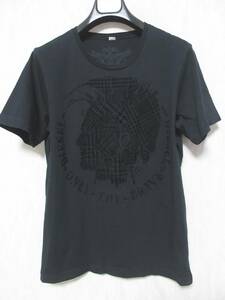 ディーゼル DIESEL フロッキープリント 半袖 Tシャツ カットソー 黒 ブラック S 亥3494