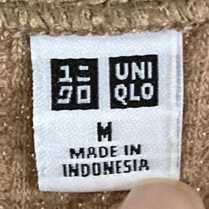ユニクロ UNIQLO Tシャツ ワッフルクルーネックT ロンT 七分袖 ブラウン ベージュ Mの画像3