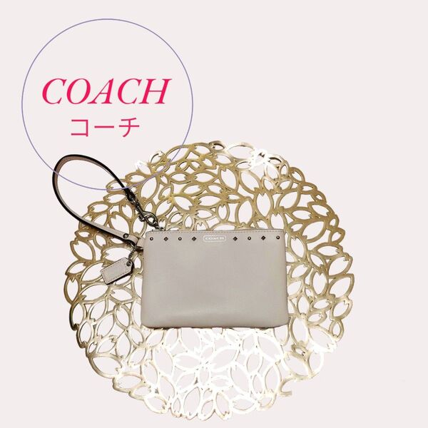 coach コーチ ミニポーチ バッグインバッグ ピンク コスメ入れ ストラップ