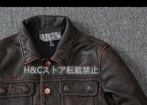 オシャレ ライダースジャケット レザージャケット 本革 牛革 革ジャンコート vintage 本革コート メンズファッショ S~5XL_画像6