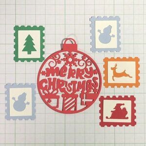 （492C）merry christmas・切手型★カット