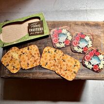 【USA vintage】コースター　Flower Coasters from California 花柄　紙コースター　７枚セット　アメリカ　ビンテージ_画像3