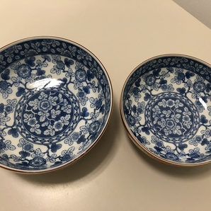 ▼【夫婦鉢 前畑陶器 飛鳥窯 色絵 未使用 大口径19㎝ 小口径16㎝ 】食器 和風 キッチン 和室 和食器 箱付き（NF230919）Zi-514-22Wの画像2