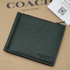 新作　新品　COACH　折り財布　マネークリップ　メンズ　