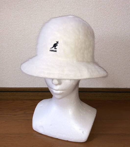 美品 KANGOL Furgora Casual K3017ST S カンゴール ファーゴラ カジュアル バケットハット ホワイト 白 アンゴラ ファー バケット 男女兼用