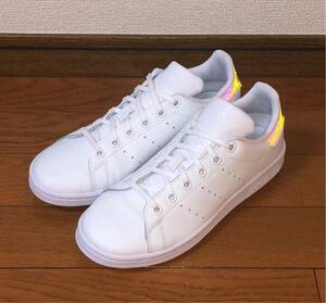 美品 adidas ORIGINALS STAN SMITH J FU6673 US5 23.5cm アディダス オリジナルス スタンスミス ホワイト ホログラム メタリック 白 銀