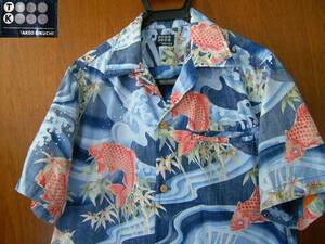  Takeo Kikuchi TAKEO KIKUCHI aloha shirt short sleeves shirt common carp wave bamboo . peace pattern 