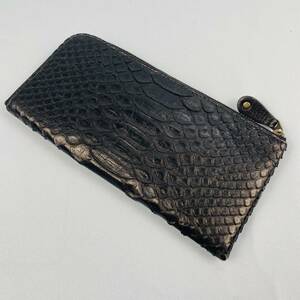 * beautiful goods * prompt decision IBIZA L character fastener long wallet python ibi The black long wallet exotic leather 