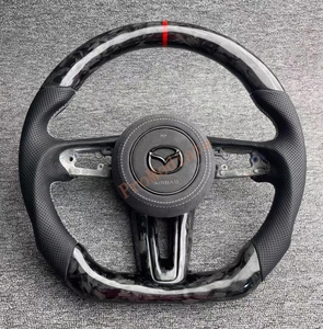  free shipping Mazda CX-30 DMEP MX-30 forged carbon * punching leather made steering gear 1 piece air bag with cover .