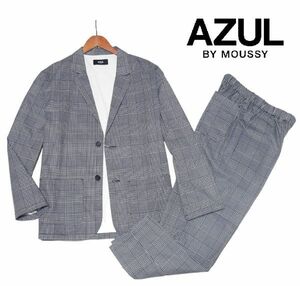  new goods!! azur bai Moussy relax Easy setup Glenn check (S-M) * AZUL BY MOUSSY men's . wrinkle suit spring autumn black 