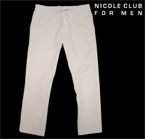 新品! ニコルクラブフォーメン タイプライター イージーパンツ グレー 50 (LL) 送料安☆NICOLE CLUB FOR MEN 吸水速乾 クロップド 春夏