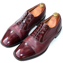 LOAKE ローク★BIBURY UK6.5=25 ストレートチップ ラスト026 ドレスシューズ バーガンディ ビジネス メンズ 内羽根 fc i-428_画像2