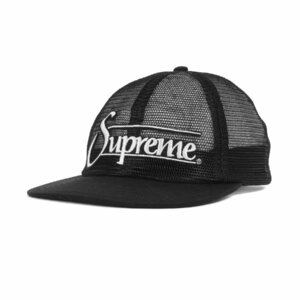 美品 Supreme シュプリーム キャップ 23SS ブランドロゴ メッシュ 6パネル キャップ Mesh 6-Panel ブラック 黒 帽子 ストリート ブランド