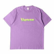 美品 Supreme シュプリーム Tシャツ サイズ:XL 21AW Shrek シュレック ロゴ クルーネック 半袖 Tシャツ Shrek Tee パープル トップス_画像1