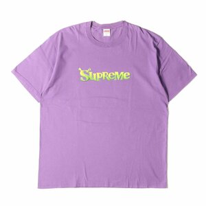 美品 Supreme シュプリーム Tシャツ サイズ:XL 21AW Shrek シュレック ロゴ クルーネック 半袖 Tシャツ Shrek Tee パープル トップス