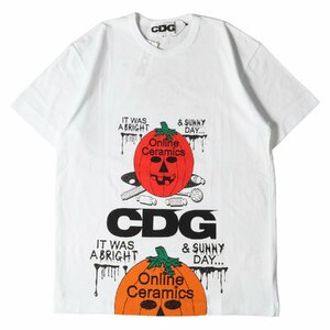 新品 COMME des GARCONS コムデギャルソン Tシャツ サイズ:XL Online Ceramics コラボ クルーネック 半袖 SZ-T048 CDG ハロウィン 20AW