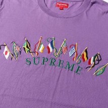 Supreme シュプリーム Tシャツ サイズ:L フラッグ 刺繍 クルーネック ロングスリーブ Tシャツ Flags L/S Top 19AW バイオレット_画像4