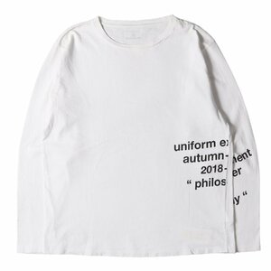 UNIFORM EXPERIMENT ユニフォームエクスペリメント ロングスリーブ Tシャツ OVER PRINT BIG LONG SLEEVE TEE 18AW ホワイト 1