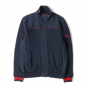 TOMMY HILFIGER トミーヒルフィガー ジャケット サイズ:M 裏面フリース スウェット ジップ トラックジャケット ネイビー 紺 アウター