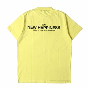 1017 ALYX 9SM アリクス Tシャツ サイズ:M NEW HAPPINESS ロゴ ヘビー Tシャツ NEW HAPPINESS S/S TEE 17SS イエロー イタリア製