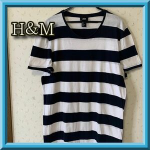 H&MメンズシンプルボーダーTシャツ