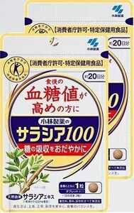 2袋★★小林製薬 サラシア100 20日分x2袋/合計40日分★日本全国、沖縄、離島も送料無料★賞味期限2025/08