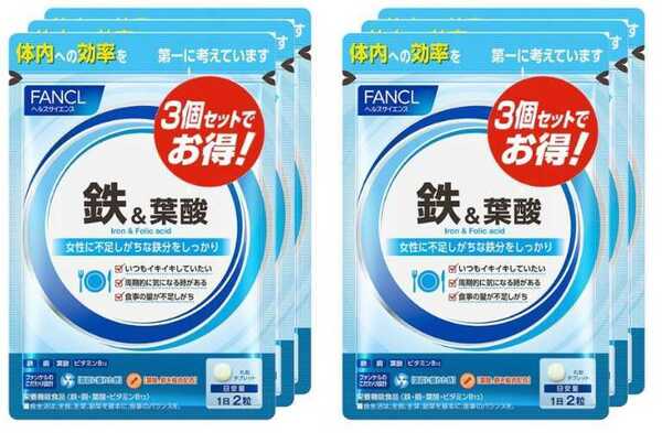 6袋★ファンケル 鉄＆葉酸 30日ｘ6袋！合計約180日分★日本全国、沖縄、離島も送料無料★賞味期限2025/04