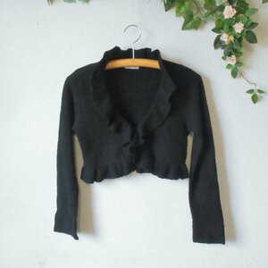  L'Est Rose LEST ROSE knitted cardigan bolero lady's black M wool 100% autumn winter 