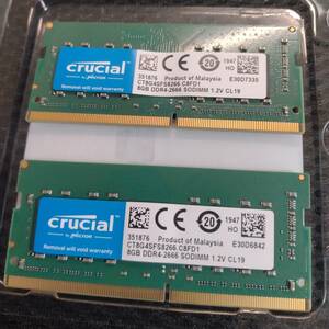 ノートPC用メモリ Crucial 8GBx2(計16GB)セット