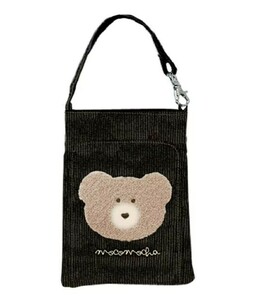 mocomocha モコモカ ウェットティッシュ ＆ ティッシュポーチ クマ くま ベアー BEAR ポーチ 携帯 新品 未使用 タグ付き 黒 ブラック 即決