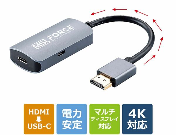 MSL FORCE HDMI to USB C Type-C変換アダプタ type-c 変換 タイプc 