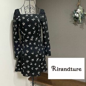 Rirandture リランドチュール ワンピース 花柄 ブラック 長袖