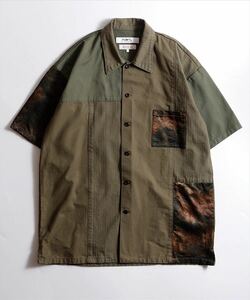 美品 FDMTL PATCHWORK S/S SHIRT / ファンダメンタル パッチワーク 半袖シャツ