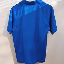 adidas アディダス ポロシャツ ハーフジップ スポーツウェア L メンズ ブルー 伸縮性 トレーニング CLIMALITE 半袖シャツ_画像5